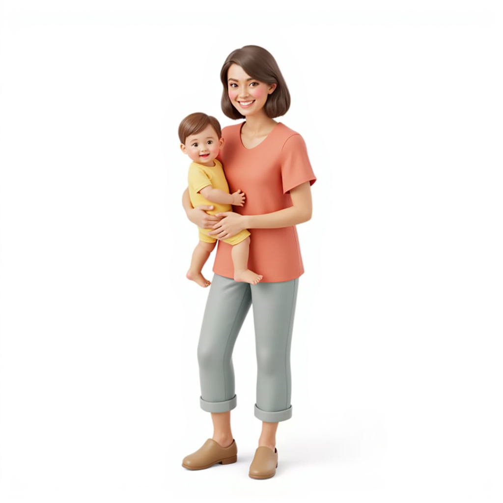 Caregiver holding a baby